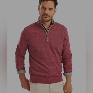 johnnie-o Sully XL Currant 1/4 Zip Lightweight Pullover Long Sleeve Swea…